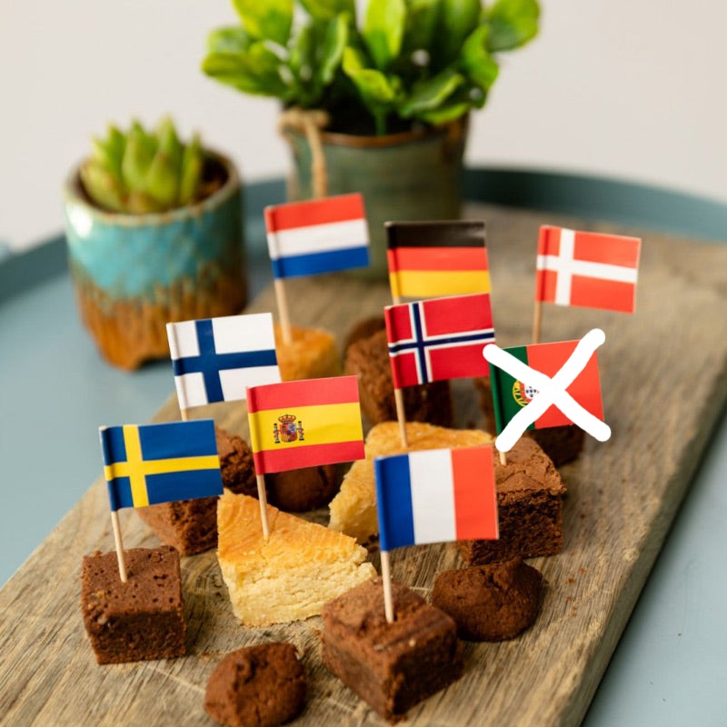 Buffet flag 10 Nationer 50 stk.