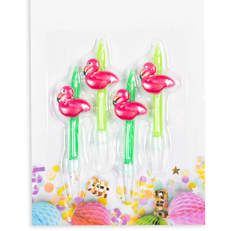 Lagkage lys med Flamingoer 4 stk.