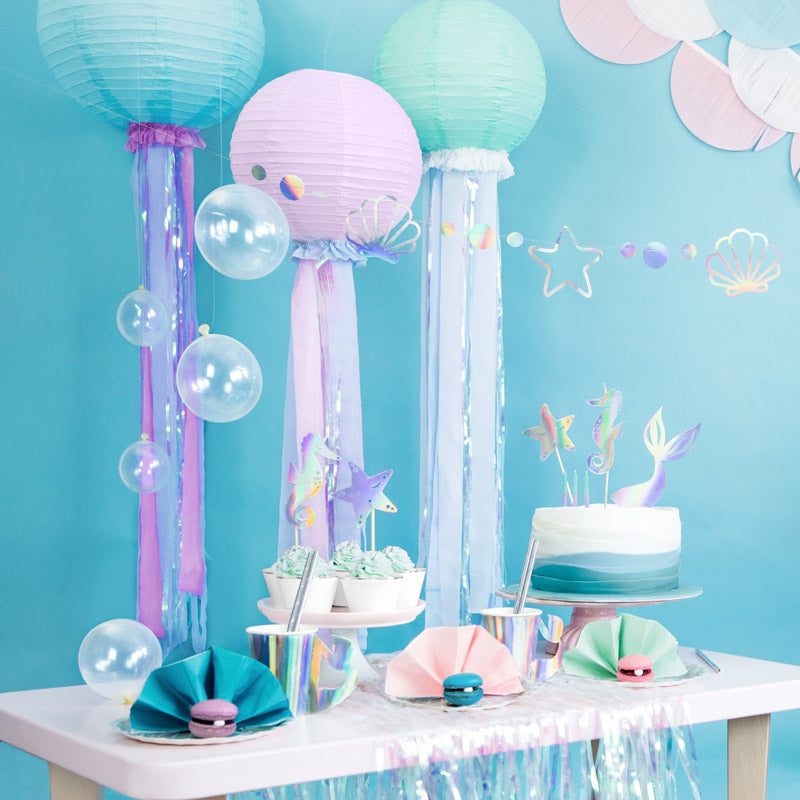 Lyserød papir lanterne, 35 cm.