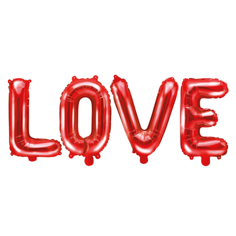 Folie ballonsæt, "LOVE" rød, 14"
