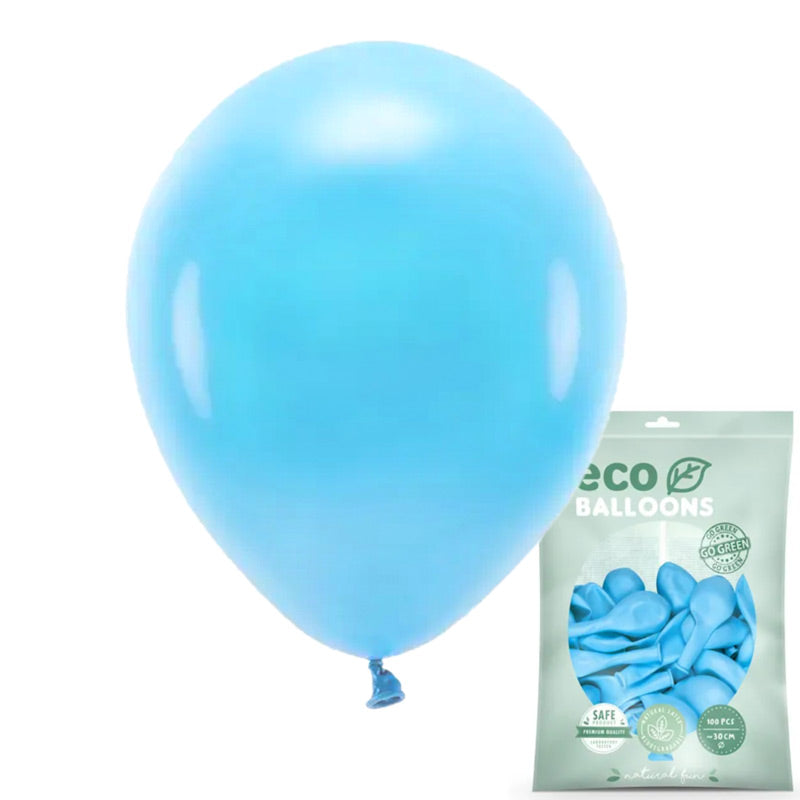 Lys blå latexballon, 1 stk, 12"
