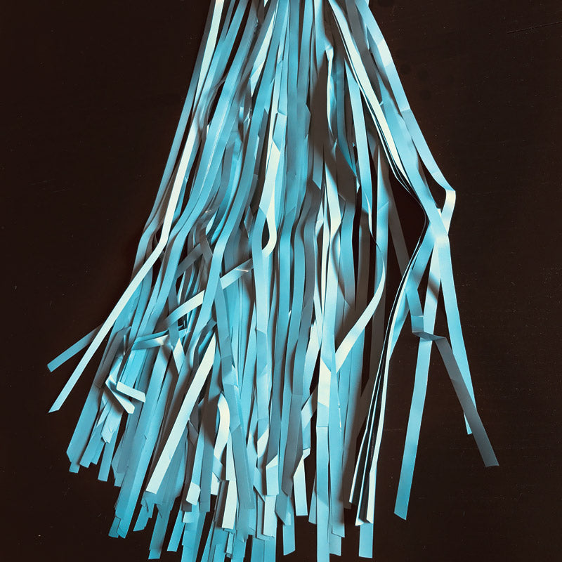 Babyblå dørgardin, 100x240 cm.