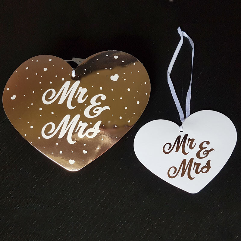 Mr & Mrs hjerter i Rose Gold
