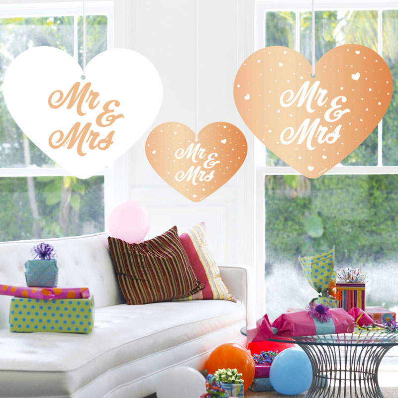 Mr & Mrs hjerter i Rose Gold