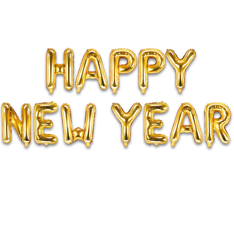 "Happy new year" folie ballonsæt guld