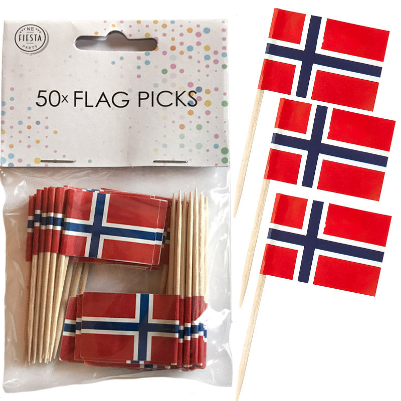 Norske buffetflag, 50 stk.