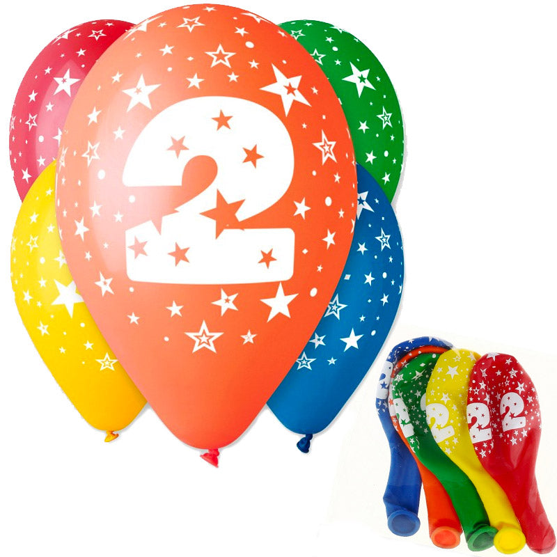 2 års fødselsdags ballon 30 cm i dia.