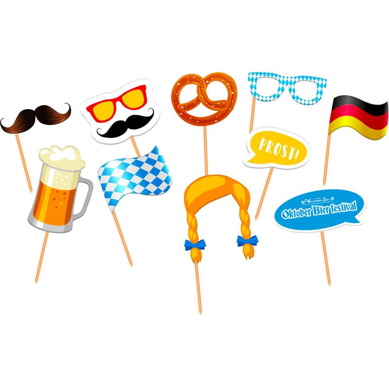 Oktoberfest Selfie sticks 10 stk.