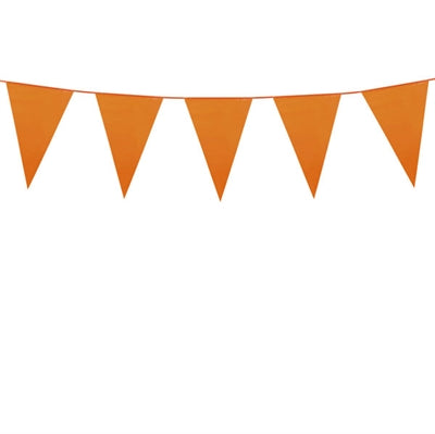 Stor orange plast vimpel - 30x45 cm, 10 m.