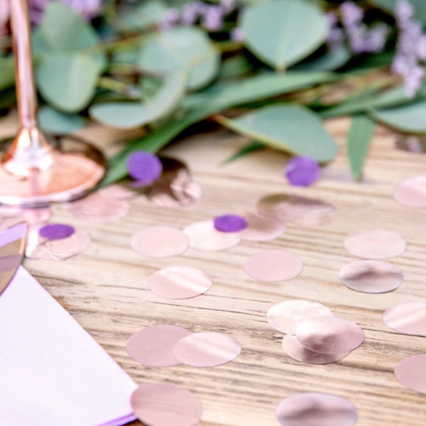 Rose gold cirkelkonfetti, 15 g.