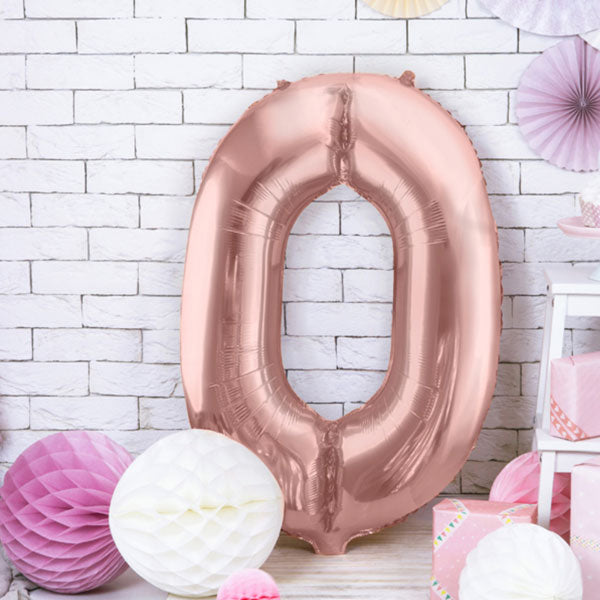 Rose gold folieballon 0 str. er 86 cm