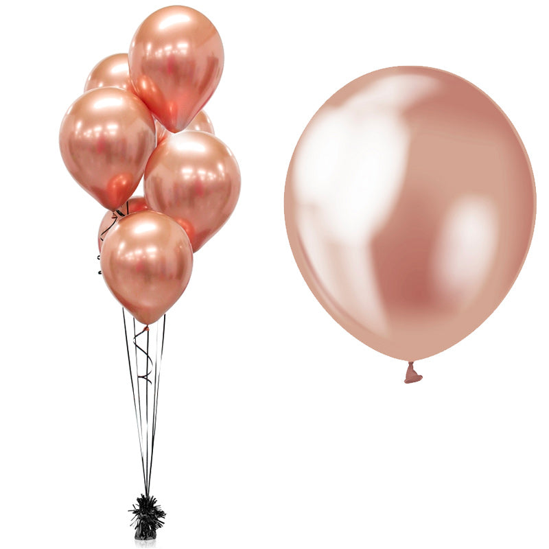 Rose gold latexballoner, 7 stk.