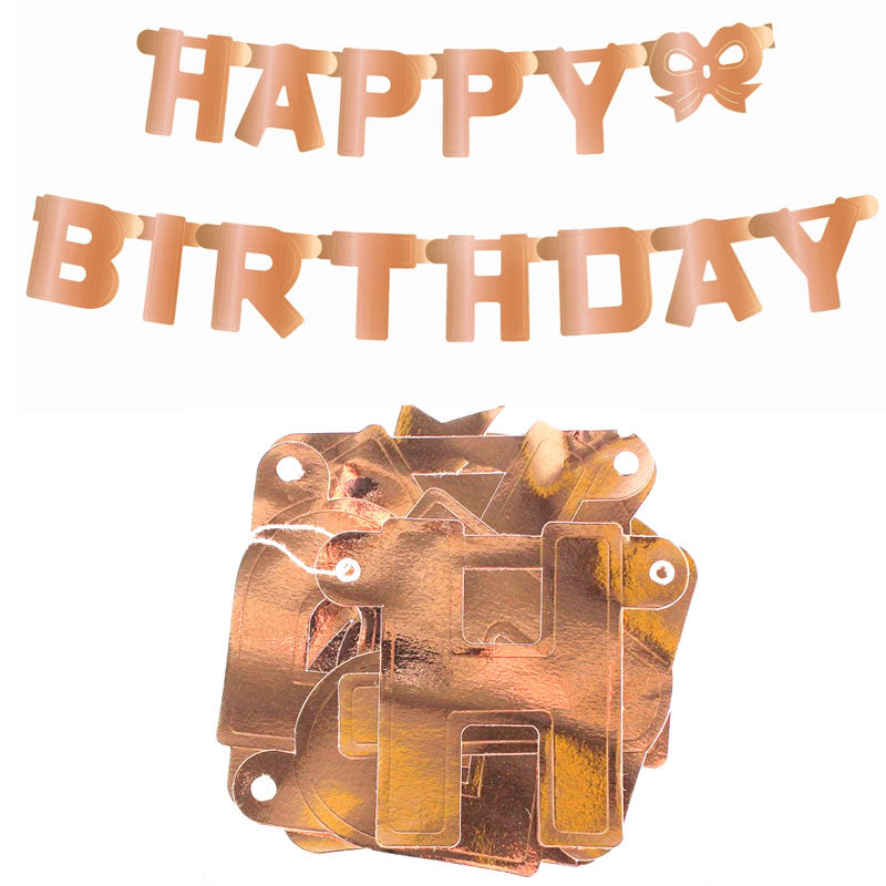 Rose gold Happy Birthday bogstav guirlande