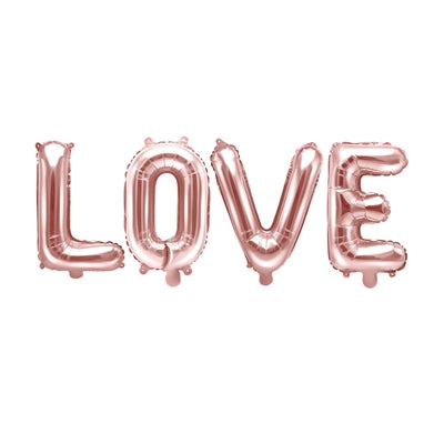 Folie ballonsæt, "LOVE" rose gold, 14"