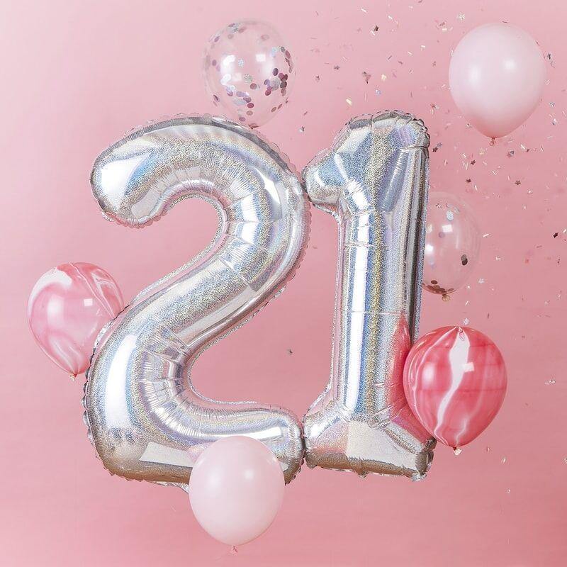 Ballon sæt til 21 års fødselsdag, 8 dele