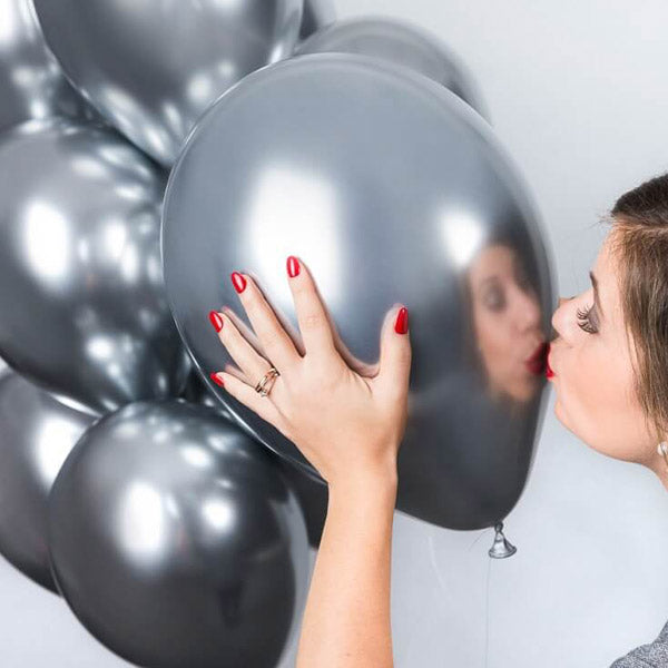 "Blanke" sølv latexballoner, 50 stk, 12"