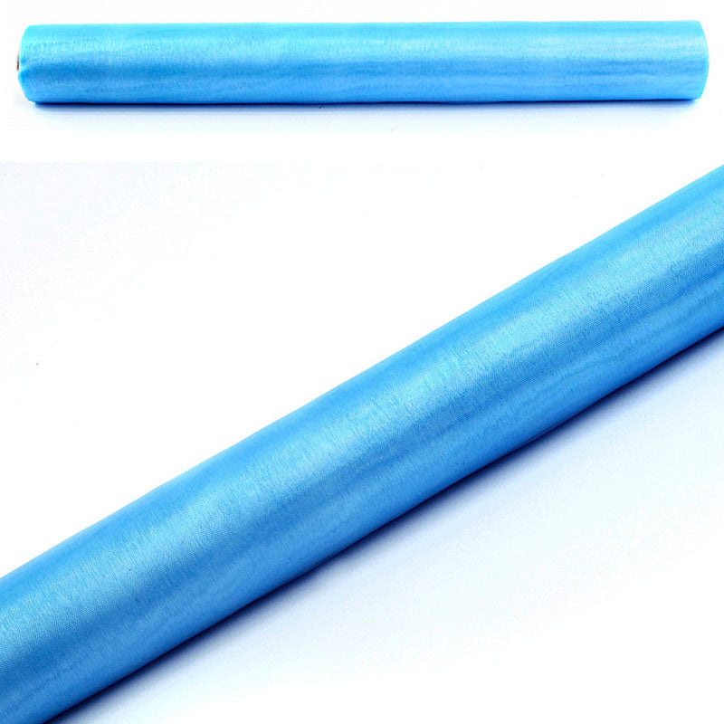 Sky blå organza, 9 m.