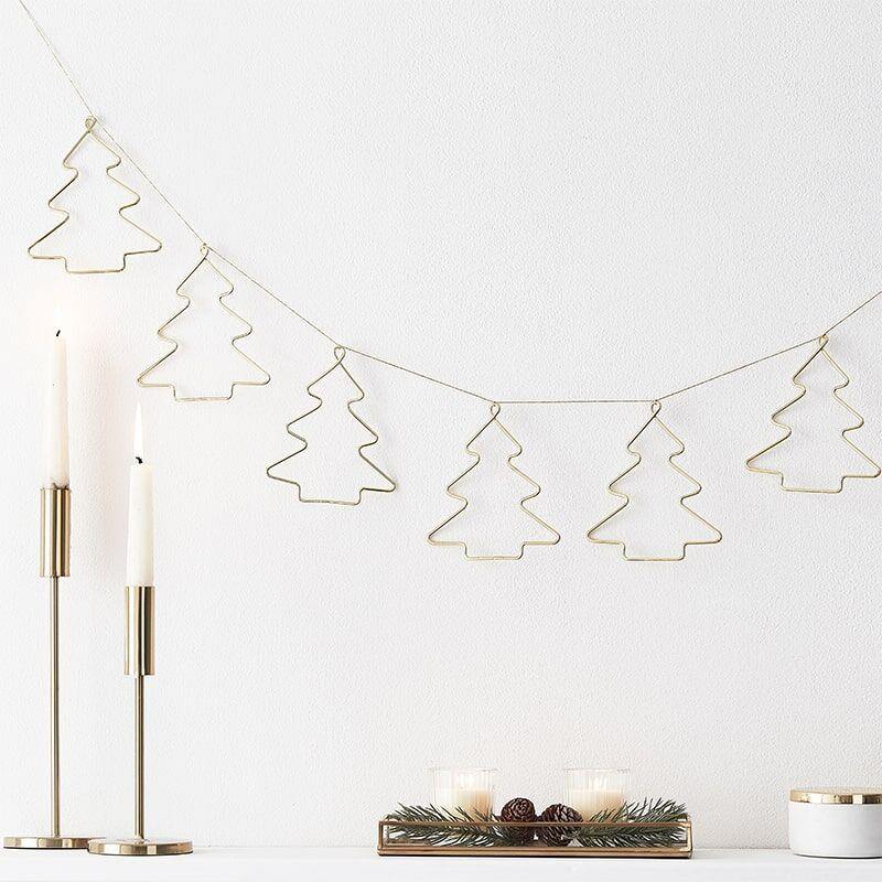 Moderne juleguirlande i guld