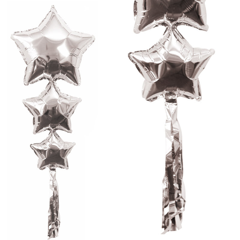 Folieballoner "Sølv Stjerner" 3 stk