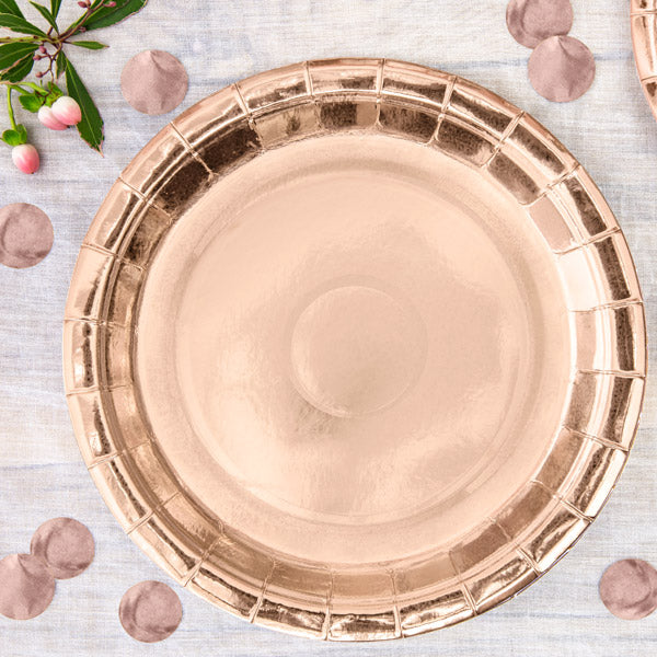 Pap tallerkener i Rose gold sælges i 6 stk. pakker