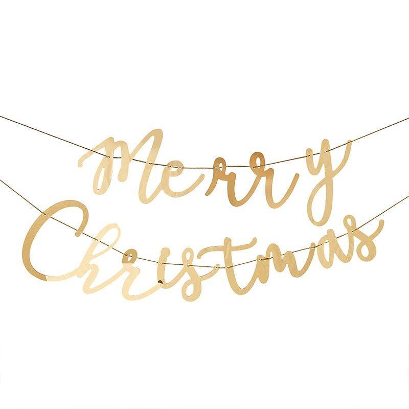 "Merry Christmas" guirlande i guld