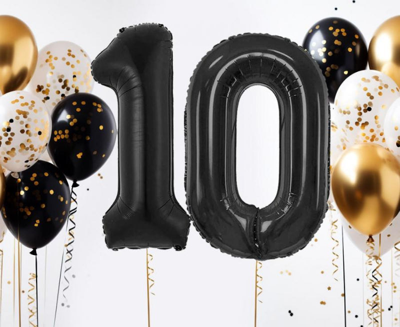 Sort 1-tal, folieballon, 85 cm.