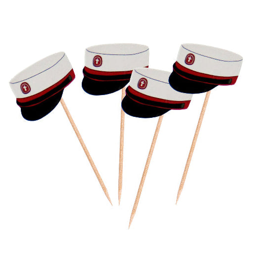 Rød studenterhue sticks, 12 stk.