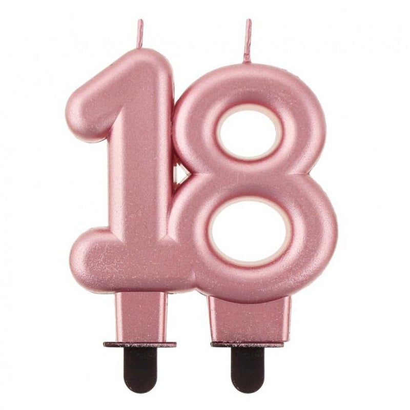 Rose gold kagelys - 18 år.