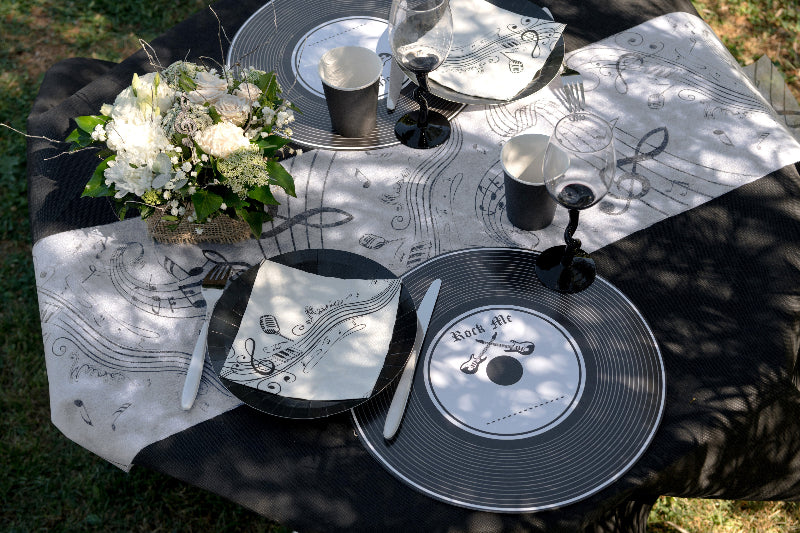 Sort tallerken, 22,5 cm, 10 stk.