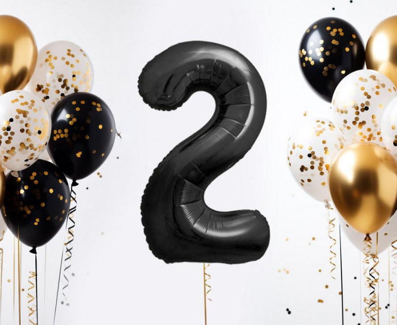 Sort 2-tal, folieballon, 85 cm.