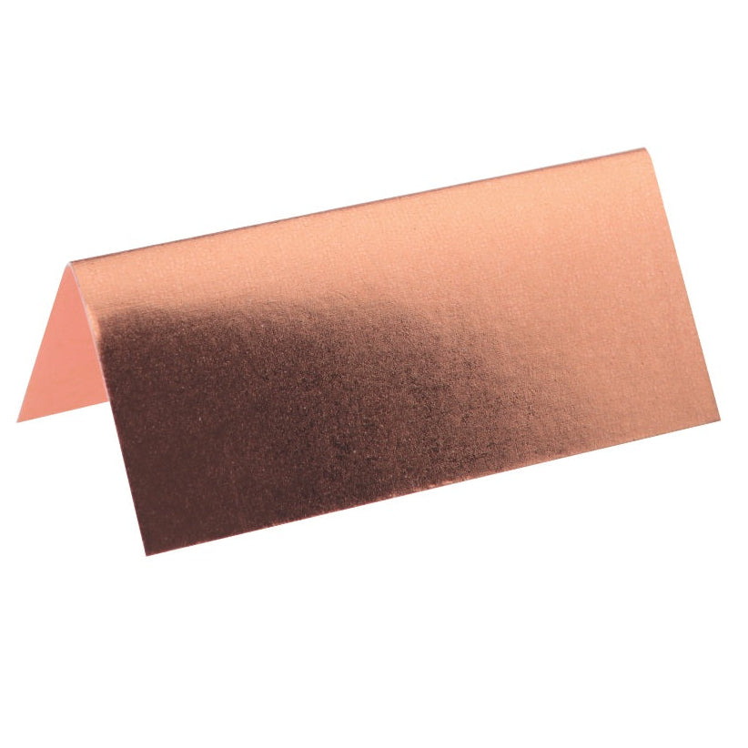 Metallisk rose gold bordkort, 7x3 cm, 10 stk.