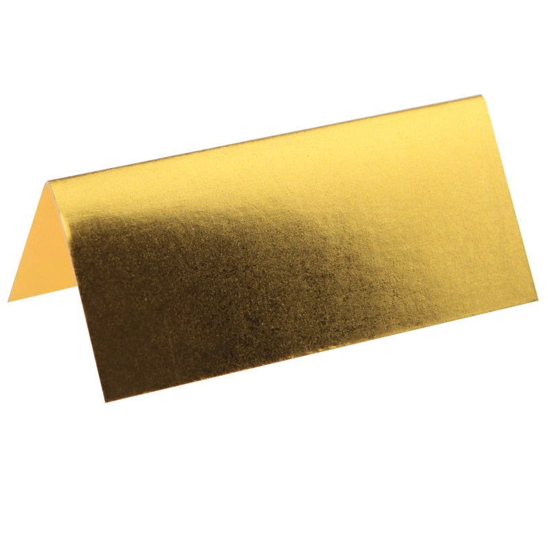 Metallisk guld bordkort, 7x3 cm, 10 stk.