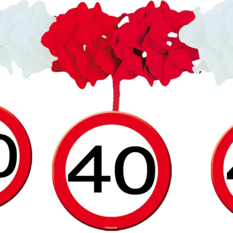 40 års trafik guirlande, 4 m.
