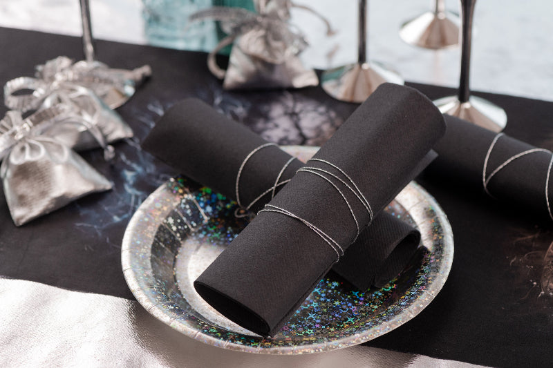 Sorte airlaid servietter, 20 stk.