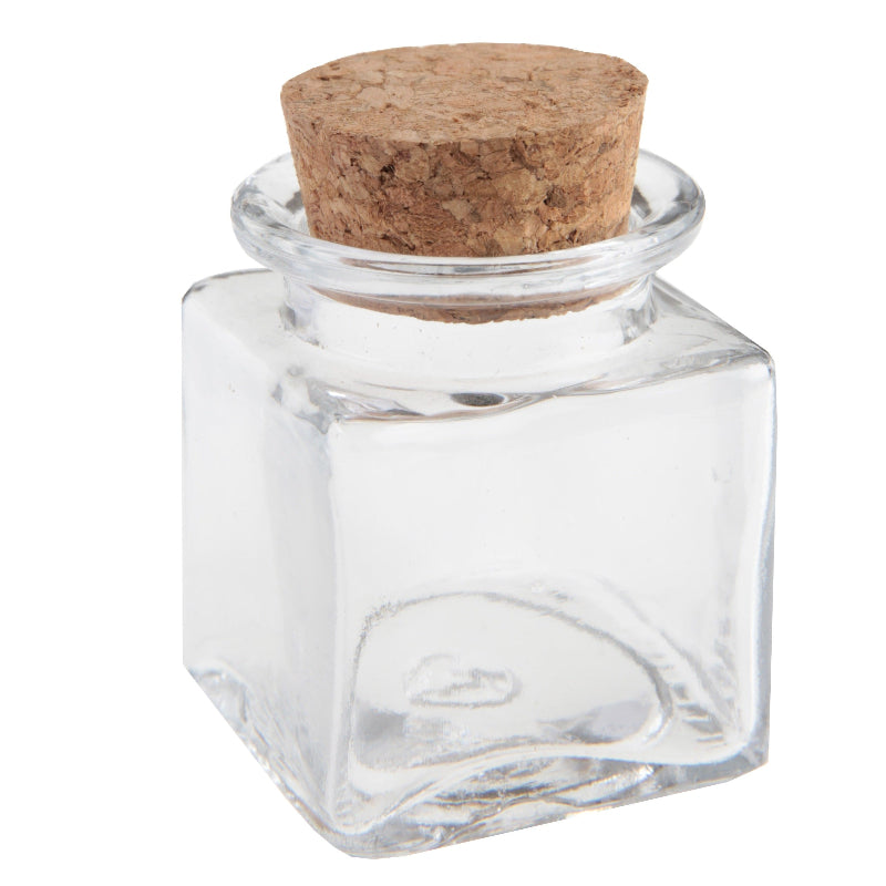 Firkantet pynteglas, 5,5x6 cm.