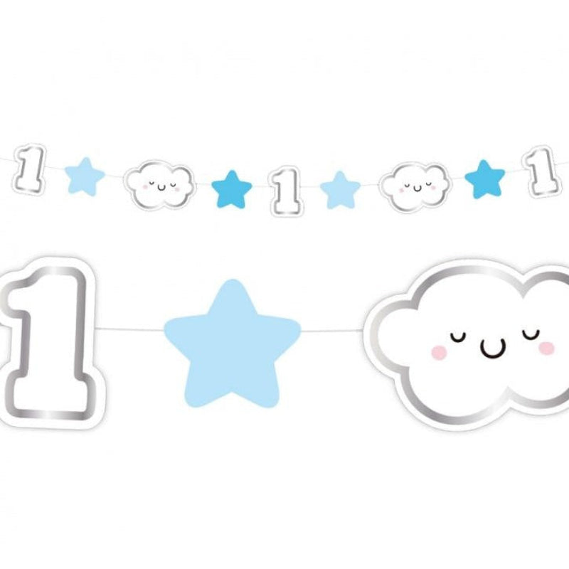 1 års guirlande blå, 1,2 m.