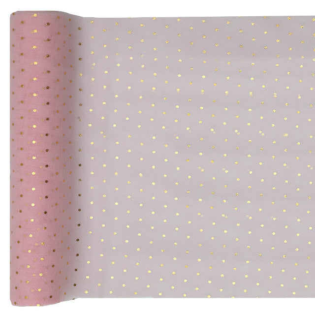 Lyserød prikket bordløber, 3 m.