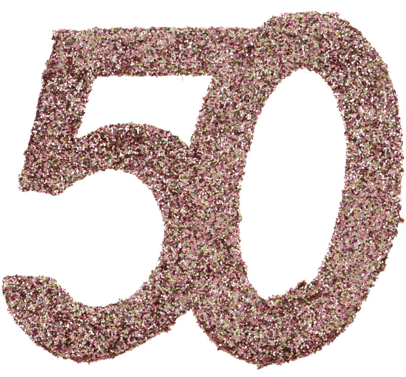 Rose gold 50 års bordpynt, 6 stk.