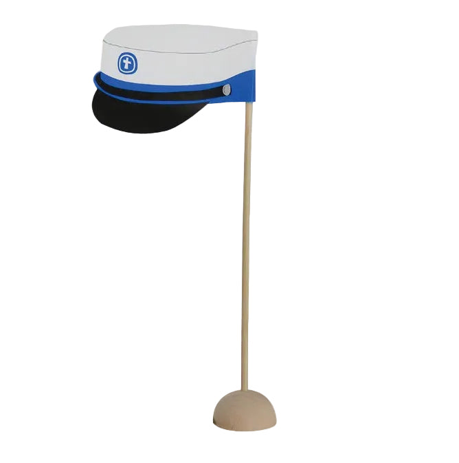 Blå studenterhue bordflag, 6 stk.