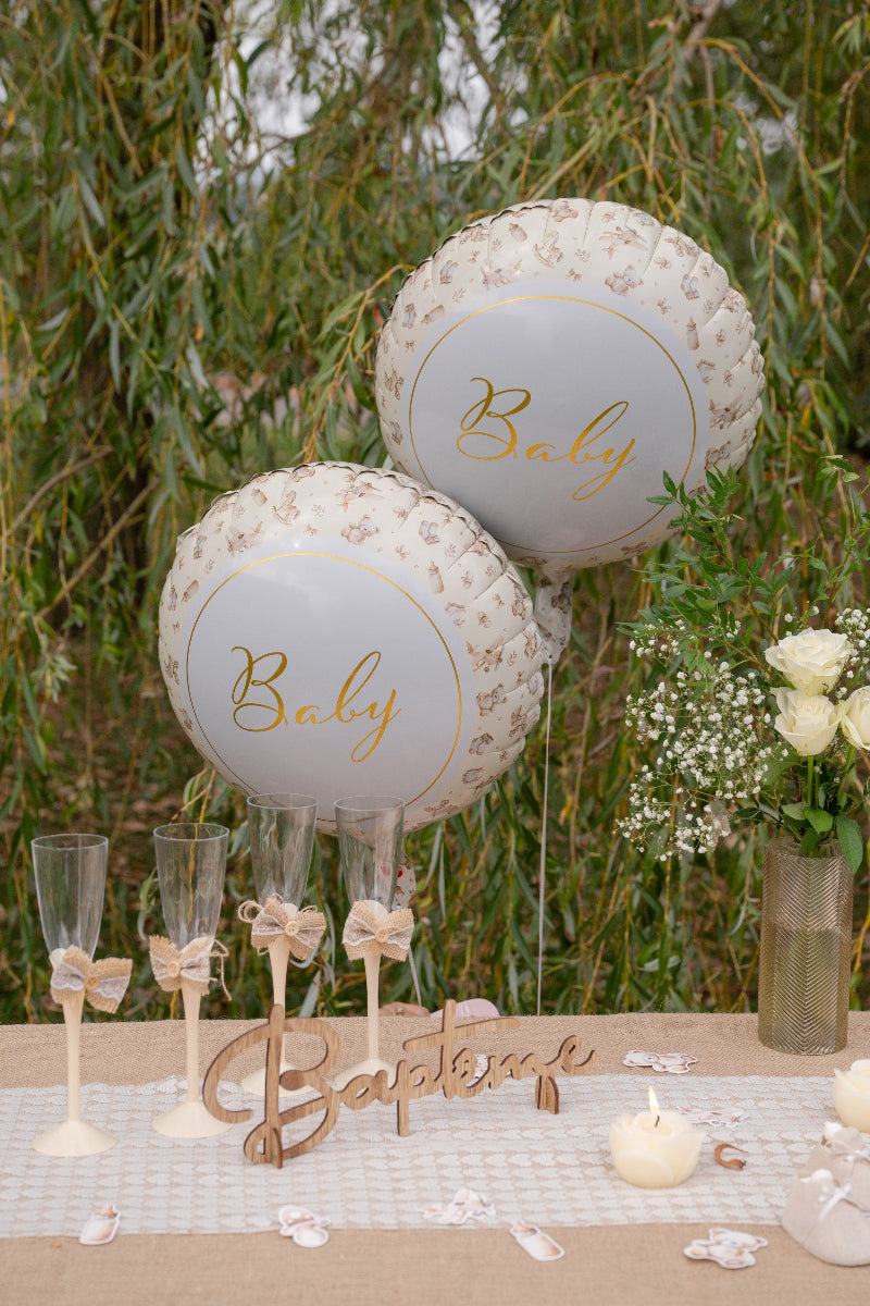 Neutral baby folieballon, 45 cm.