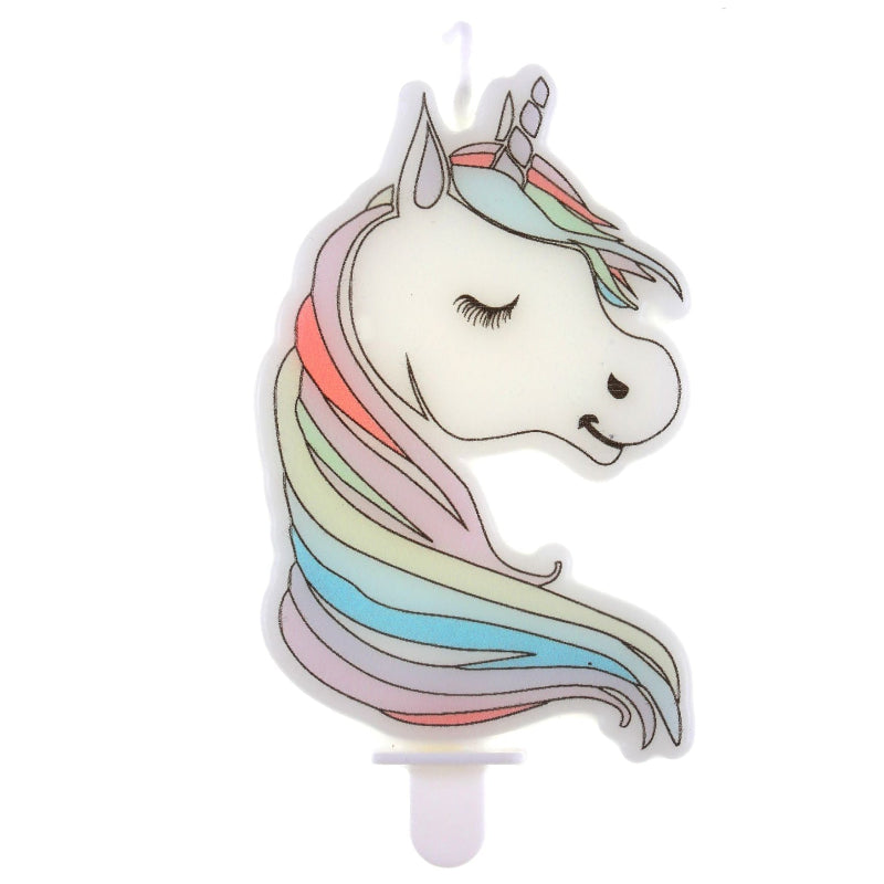 Enhjørning kagelys 4,7x7,5 cm