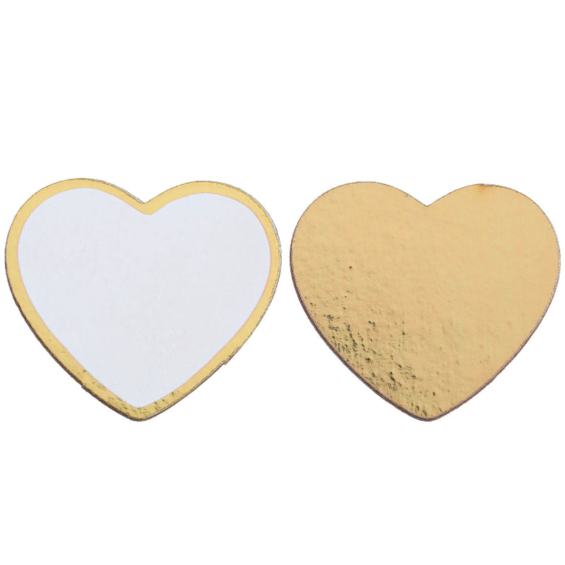 Guld/hvid hjerte bordpynt, 10 stk.