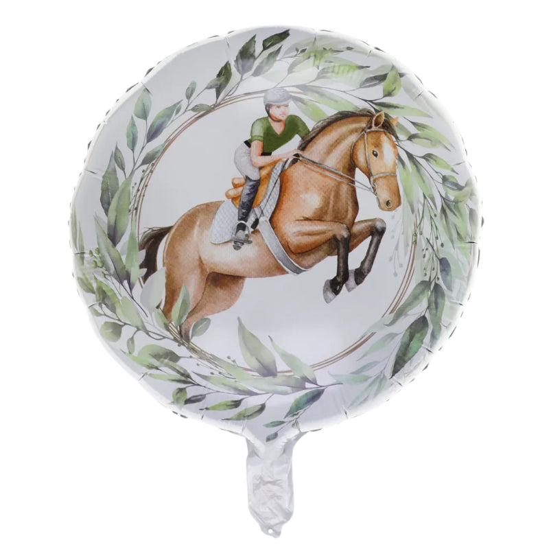 Hest og rytter folieballon, 45 cm.