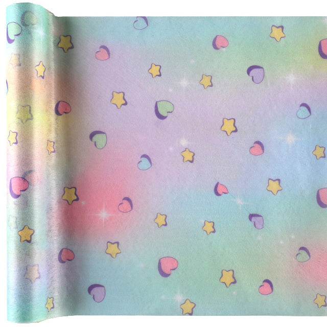 Bordløber multifarver m/ hjerter og stjerner 30 cm. x 5 m