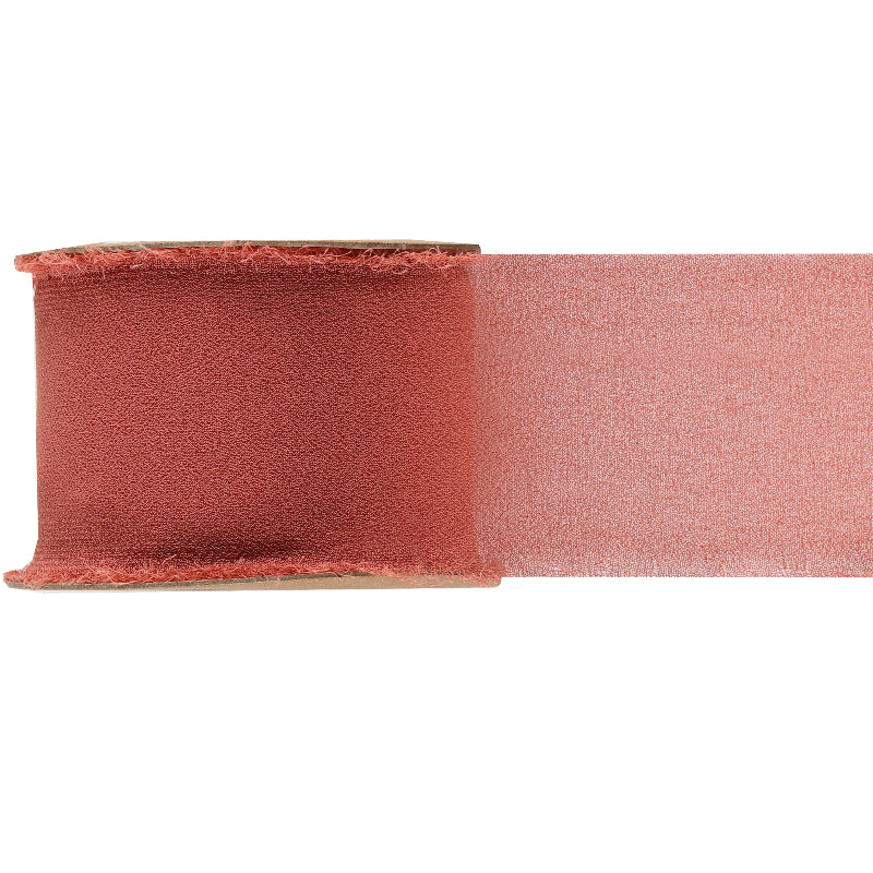 Chiffon bånd, terracotta, 40 mm x 5 m.
