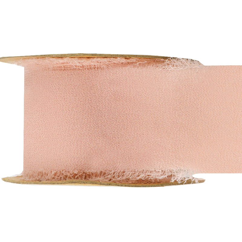 Chiffon bånd, fersken, 40 mm x 5 m.