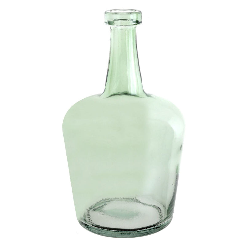Vase glas grøn 8x14 cm. 1 stk.