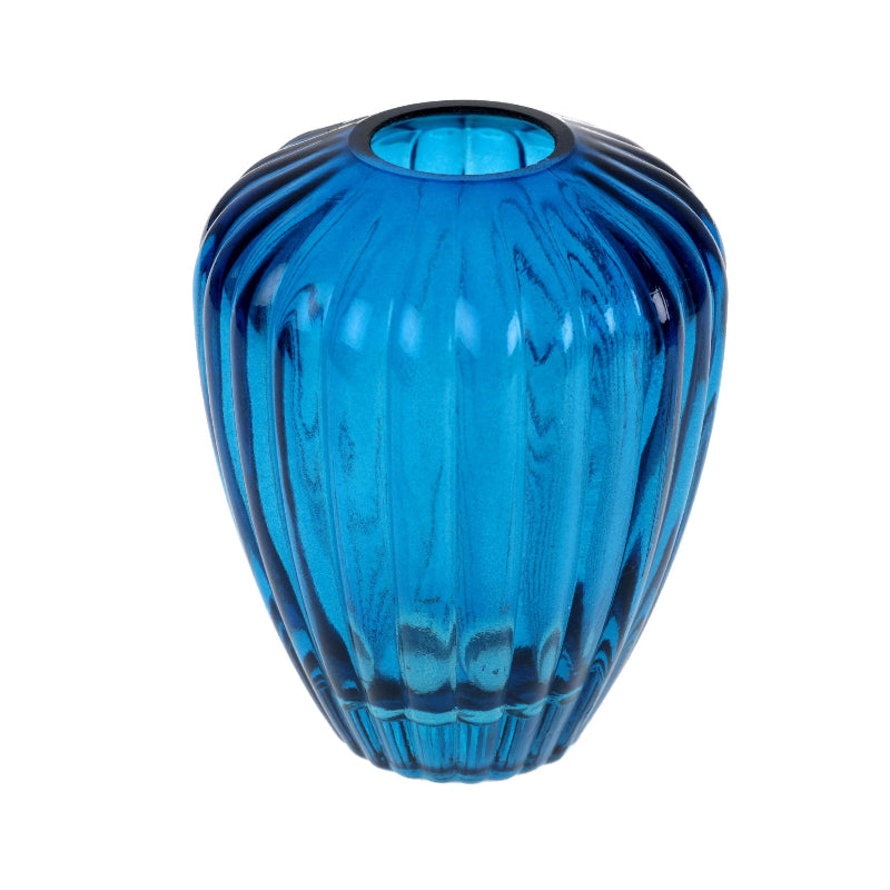 Blå glas vase, 1 stk.