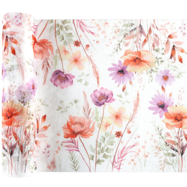 Blomstret bordløber, 27 cm x 3 m.