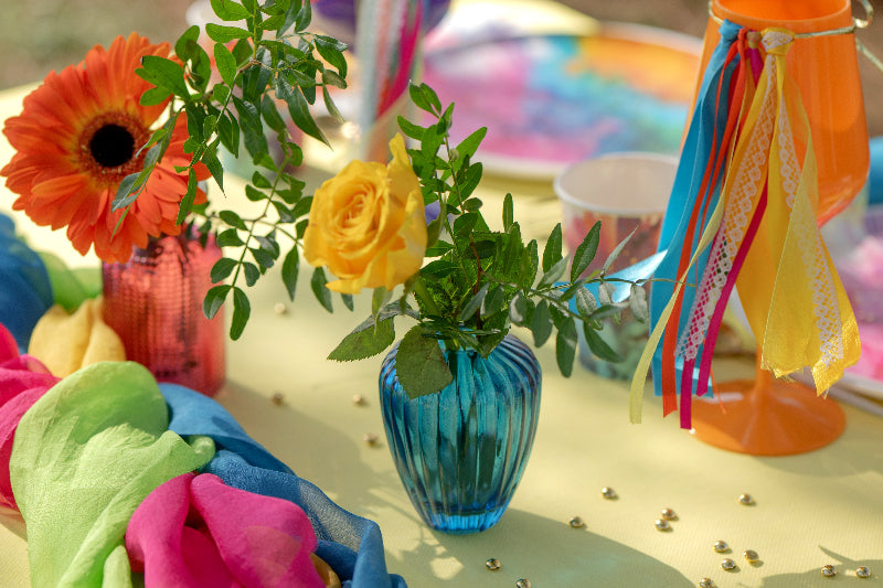 Blå glas vase, 1 stk.